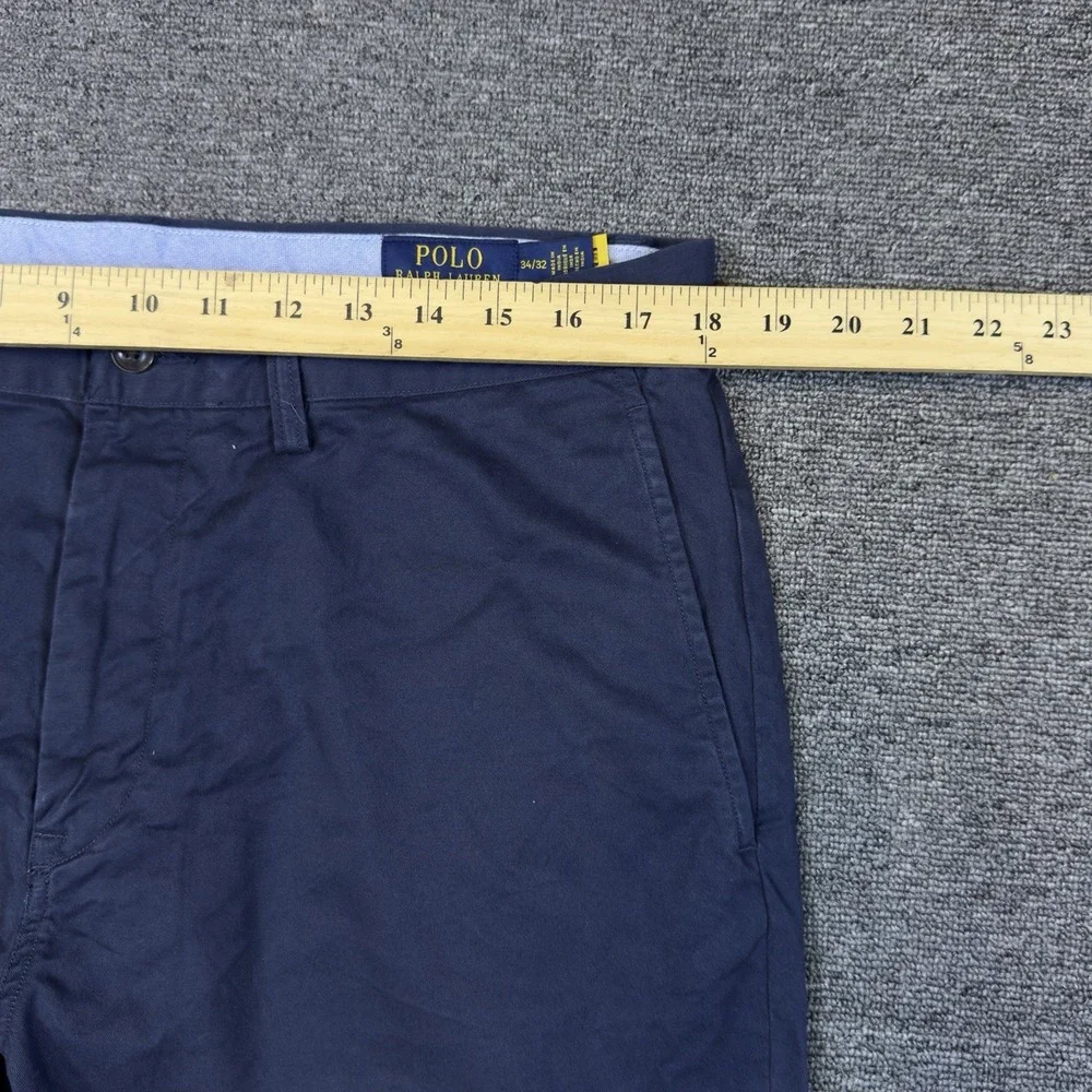 Polo Ralph Lauren Men's Stretch Straight Fit Chino Pants Size 34x32 Navy Classic